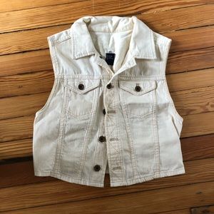 Madewell White denim vest sz S